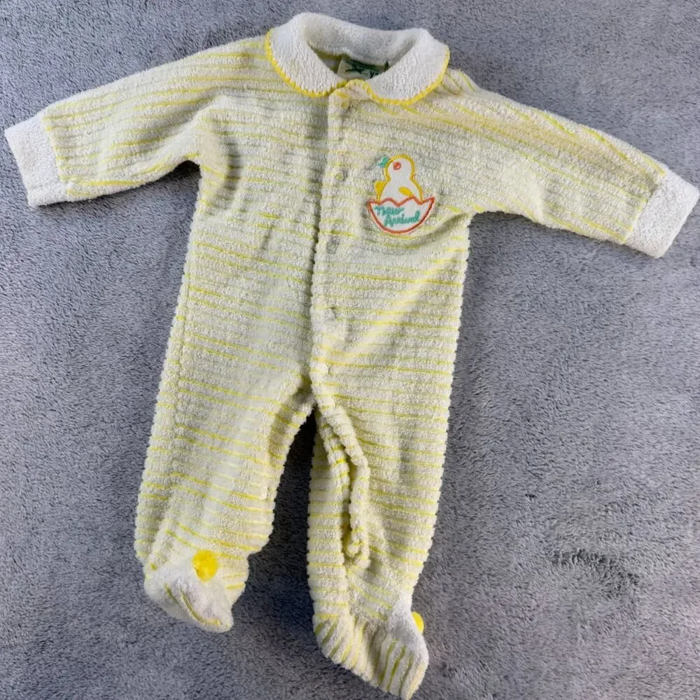 Vintage JCPenney Toddletime Baby Sleeper XS Birth-9 Lbs Terry Duck New Arrival